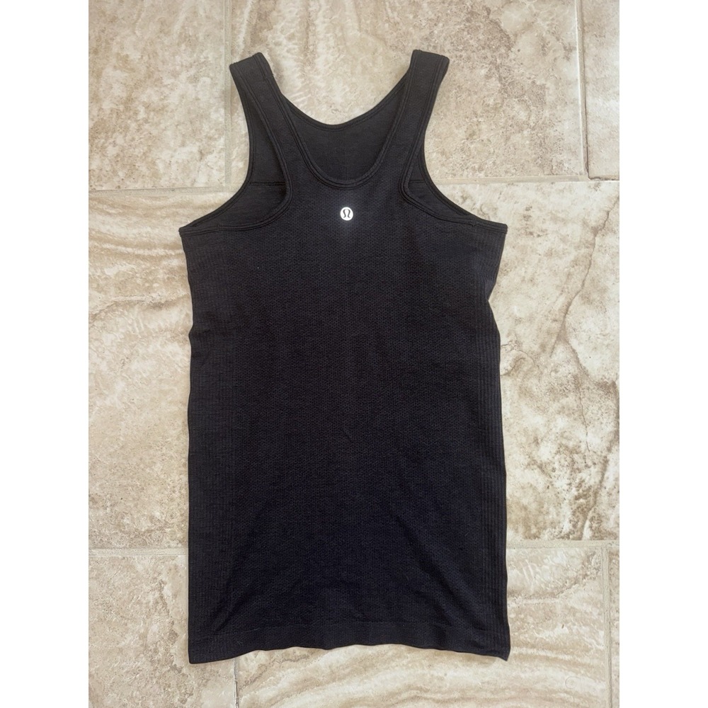 Lululemon Seamlessly Covered Tank Heathered Black Size 6 - Picture 5 of 9